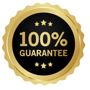 100 percent satisfaction guarantee badge for SEO services