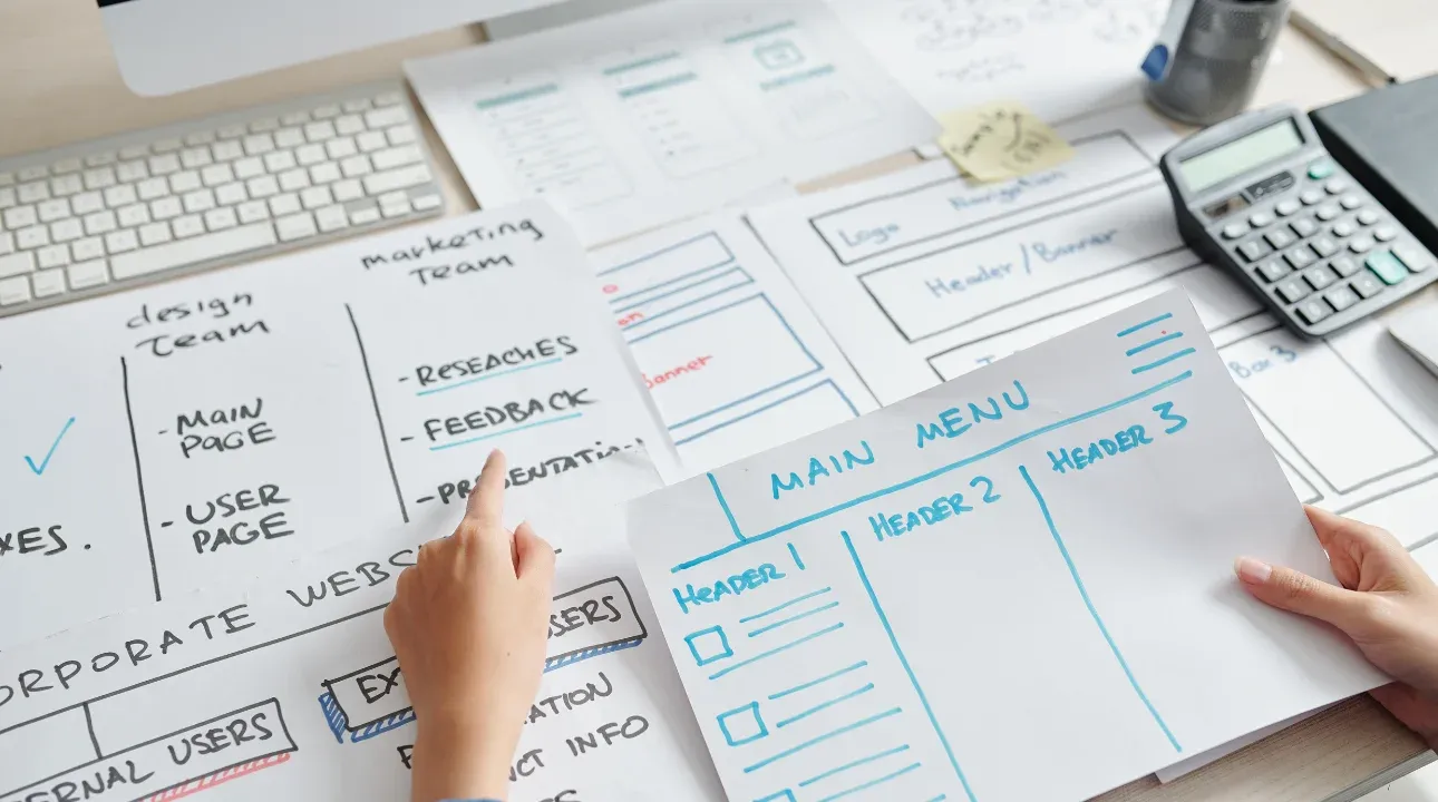 Website wireframe planning and user interface design process